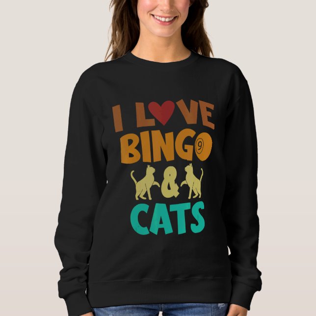 Camiseta I Love Bingo and Cats Cute Animal Bingo 4 (Frente)