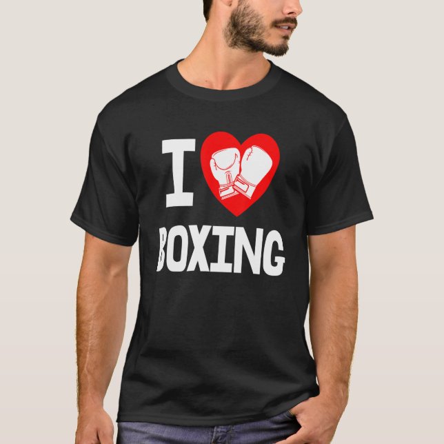 Camiseta I Love Boxing Game  Women Boxing Sports Love 1 (Frente)