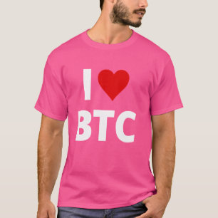 Camiseta I Love BTC (Red Heart) - Bitmoney and Crypto