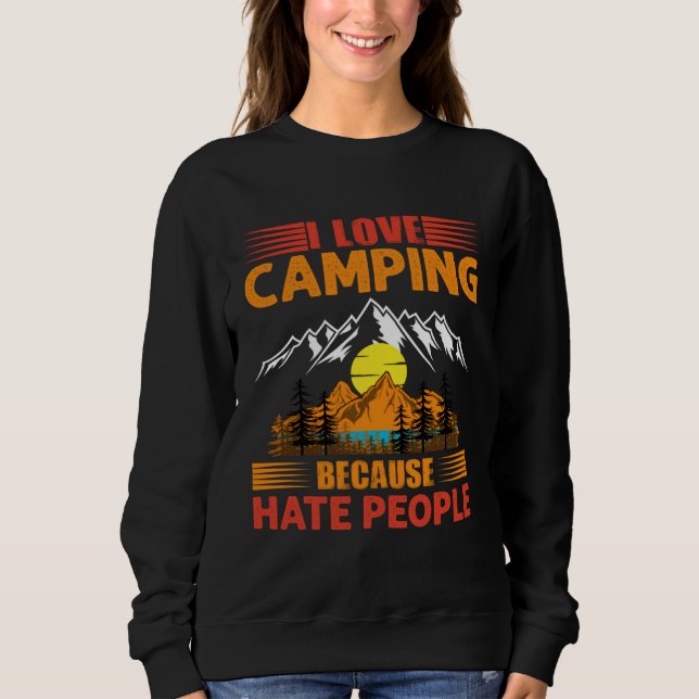 Camiseta i love camping because hate people love to be allo (Frente)