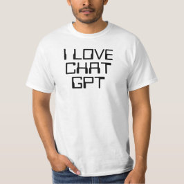 Camiseta I love Chat GPT AI funny black text