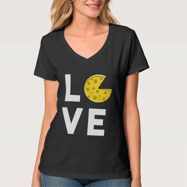Camiseta I Love Cheese  Cute  Cheese  Food (Frente)