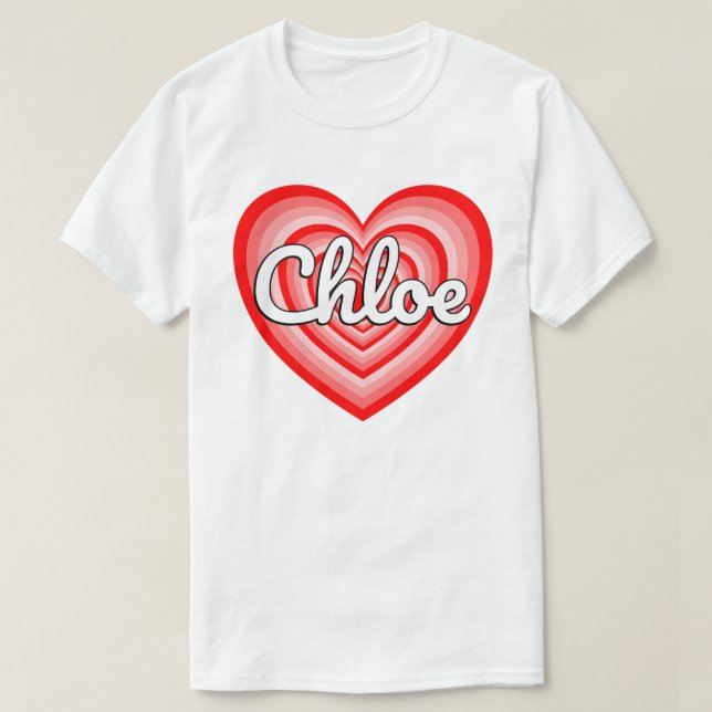 Camiseta I Love Chloe Heart Chloe Name Funny Chloe Meme (Frente do Design)