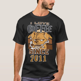 Camiseta I love coffee since 2011