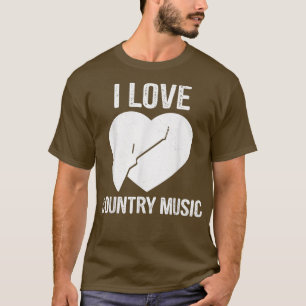 Camiseta I Love Country Music Retro Vintage Guitar1244
