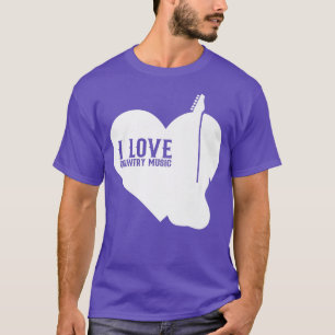 Camiseta I Love Country Music Retro Vintage Guitar 1281