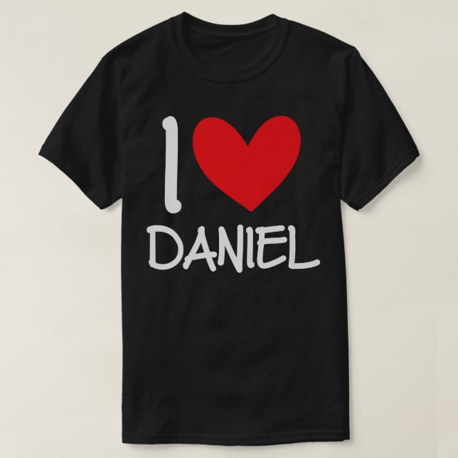 Camiseta I Love Daniel Name Personalized Men Guy BFF Friend (Frente do Design)