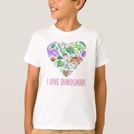 Camiseta I Love Dinosaurs, Dinosaur Heart Valentine