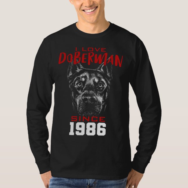 Camiseta I love doberman since 1986 (Frente)