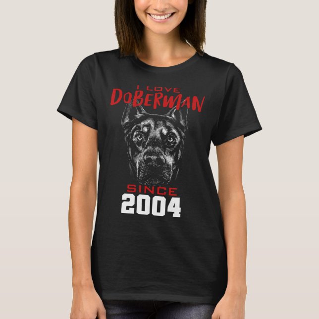 Camiseta I love doberman since 2004 (Frente)