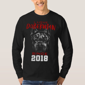 Camiseta I love doberman since 2018
