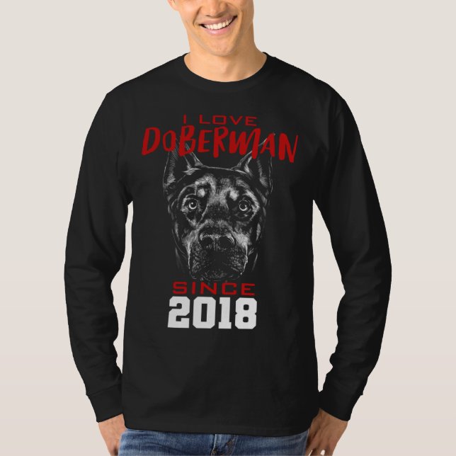 Camiseta I love doberman since 2018 (Frente)