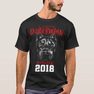 Camiseta I love doberman since 2018