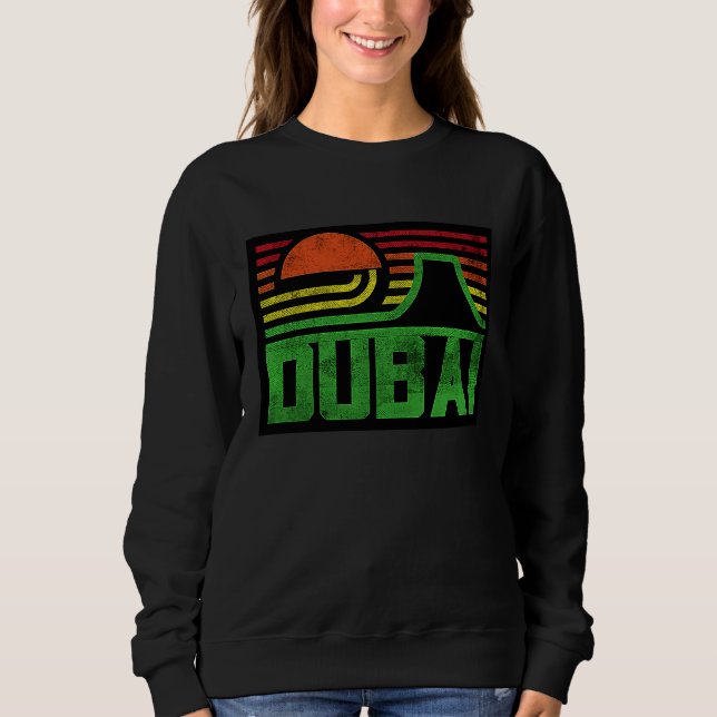 Camiseta I Love Dubai Cool Retro Dubai Sunset Illustration  (Frente)