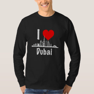 Camiseta I Love Dubai Emirados Árabes Unidos Skyscrapers