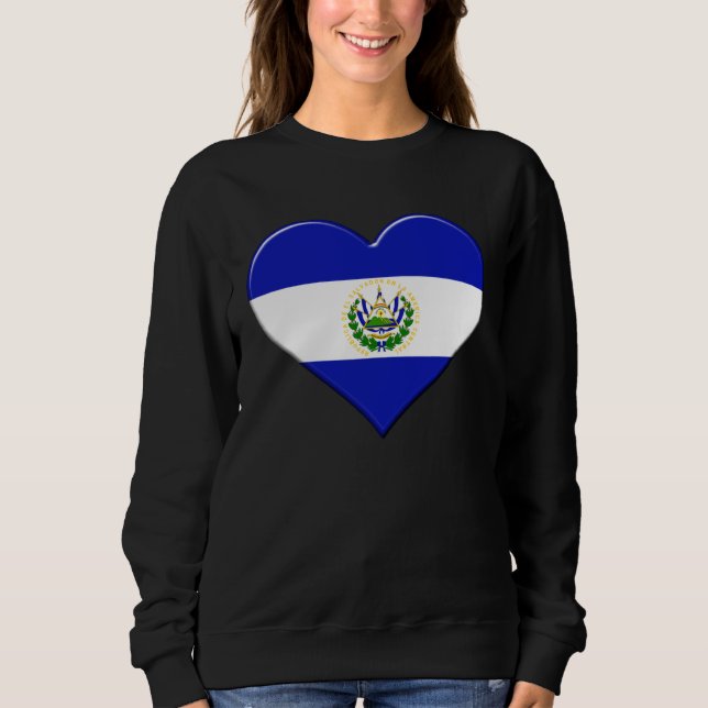 Camiseta I love El Salvador National Flag Pride Heart (Frente)