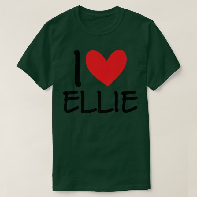 Camiseta I Love Ellie Name Personalized Girl Woman Bff Frie (Frente do Design)