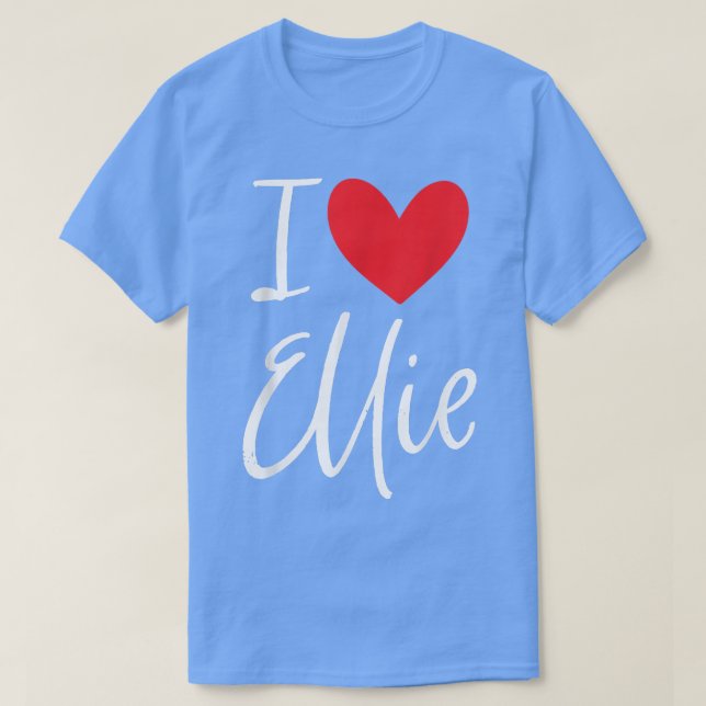 Camiseta I Love Ellie Name Personalized Girl Woman BFF Frie (Frente do Design)
