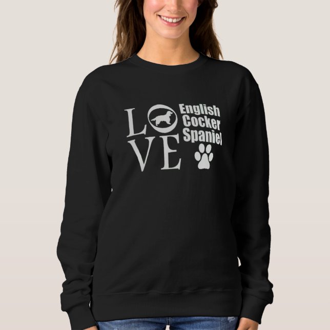 Camiseta I Love English Cocker Spaniel Dog Funny Dogs Owner (Frente)