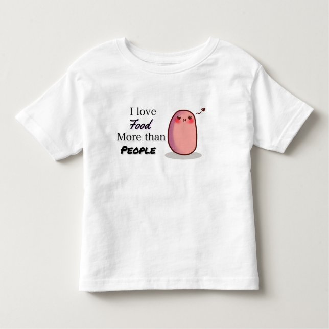 Camiseta I LOVE FOOD MORE THAN PEOPLE "kawaii Potato" (Frente)