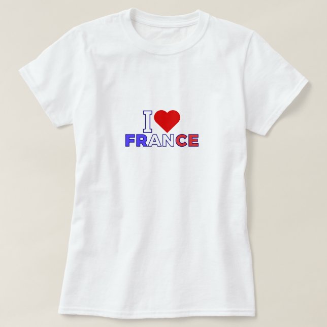 Camiseta I Love France (Frente do Design)