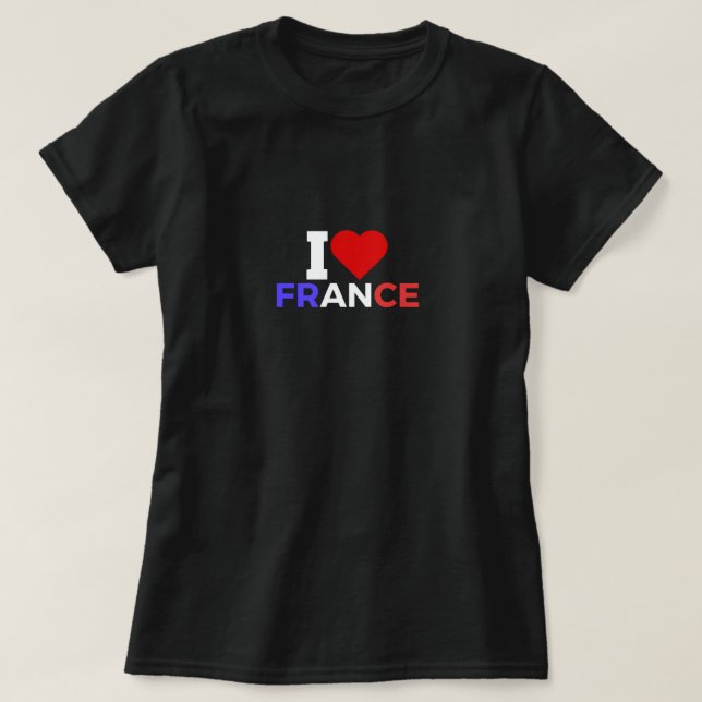 Camiseta I Love France (Frente do Design)