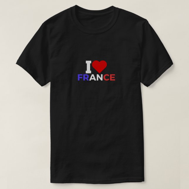 Camiseta I Love France (Frente do Design)