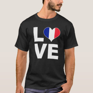 Camiseta I Love France Heart Flag France