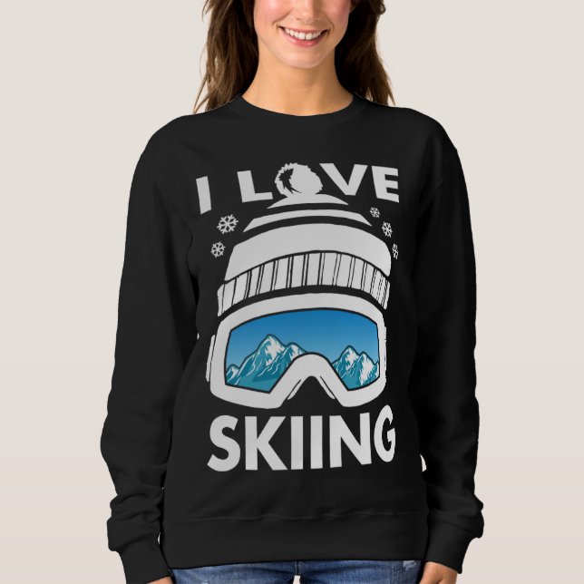 Camiseta I Love Freestyle Skiing Googles Ski Poles Goggles  (Frente)