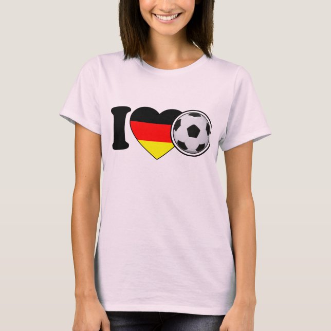 Camiseta "I Love Fußball" Damen-Shirt Alemanha Alemanha (Frente)