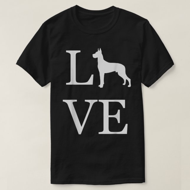Camiseta I Love Great Dane Dog Lover White Graphic Design P (Frente do Design)