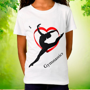 Camiseta I Love Gymnastics Heart Tee for Girls