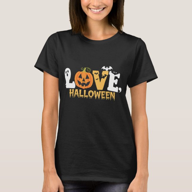 Camiseta I LOVE Halloween Spooky (Frente)