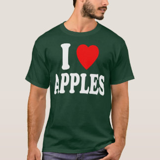 Camiseta I Love (Heart) Apple Fruta Cai no outono