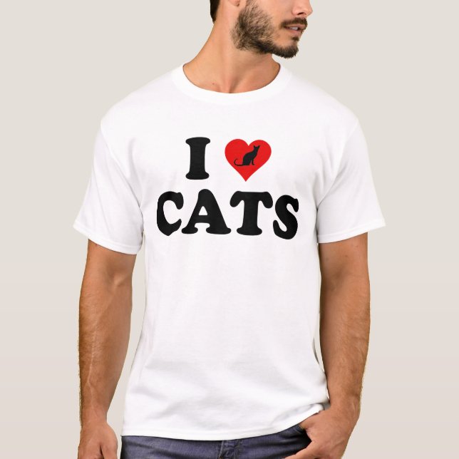 Camiseta I Love (Heart) Cats (Frente)