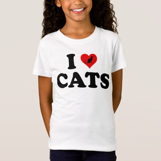 Camiseta I Love (Heart) Cats (Frente)