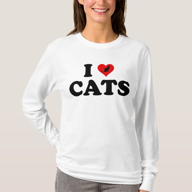 Camiseta I Love (Heart) Cats (Frente)