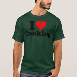 CAMISETA I LOVE HEART COOKING BAKING CULINARY ARTS RECIPES 