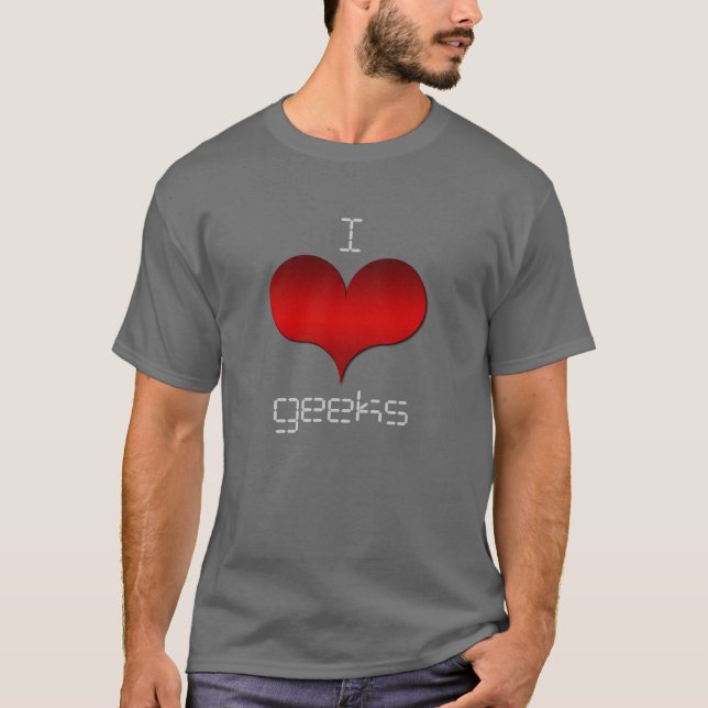 Camiseta I Love (Heart) Geeks Dark Men's Tee (Frente)
