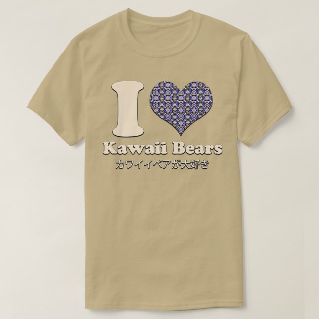 Camiseta I Love Heart Kawaii Bears Premium  (Frente do Design)