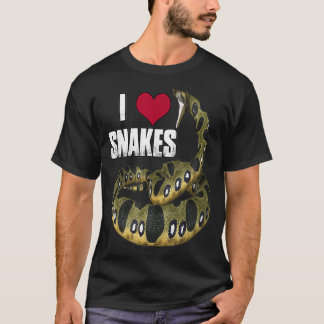 Camiseta I Love Heart Snakes  Reptile Lovers Snake lover