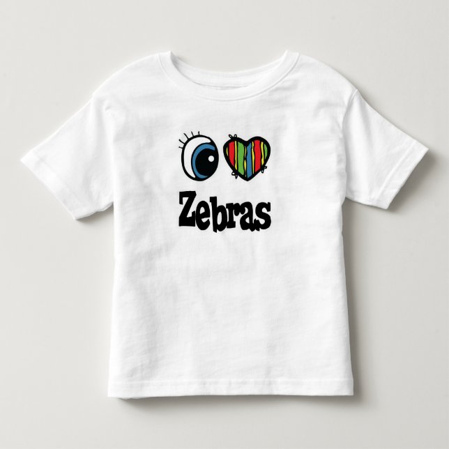 Camiseta I Love (Heart) Zebras (Frente)