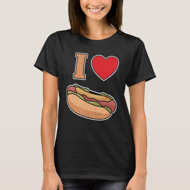 Camiseta I love hot dogs (Frente)