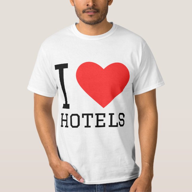 Camiseta I love hotels  (Frente)