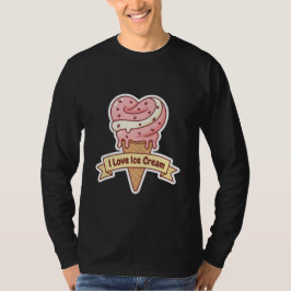 Camiseta "I Love Ice Cream" Heart Swirl Cone