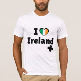 Camiseta I Love Ireland Irish Flag Heart & Shamrock (Black)