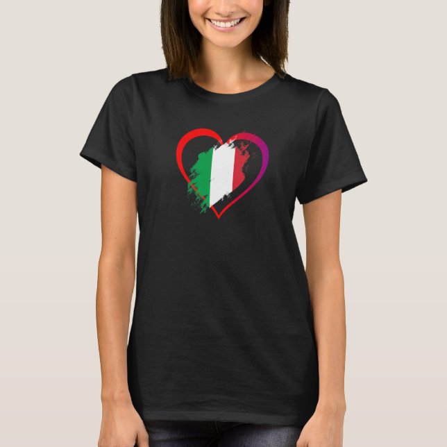Camiseta I Love Italy Italian Pride Italian Flag Heart (Frente)