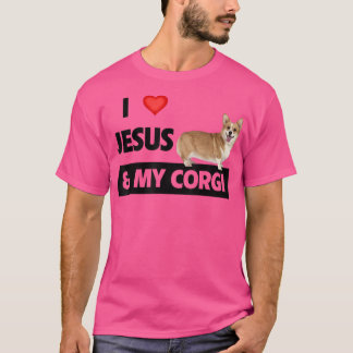 Camiseta I Love Jesus and My Corgi Christian Pet Parents We