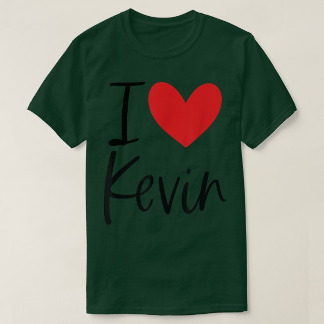 Camiseta I Love Kevin Name Heart Personalized Men Guy BFF F (Frente do Design)
