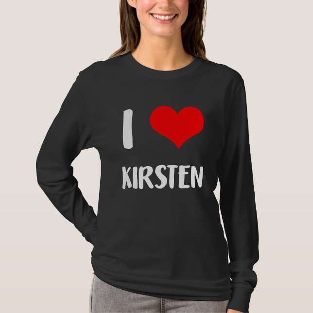 Camiseta I love KIRSTEN  valentine guy heart Anniversary 6 (Frente)